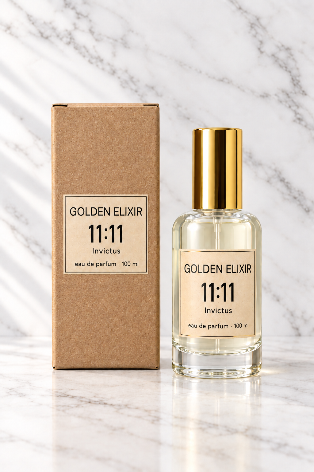 Golden Elixir Invictus 100ml frontal con caja